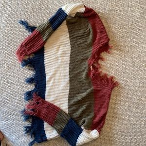 Fringe cropped sweater